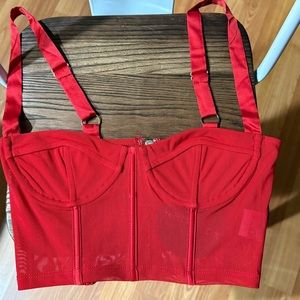 White Fox Red Structured Bra (bustier) with Adjustable Straps